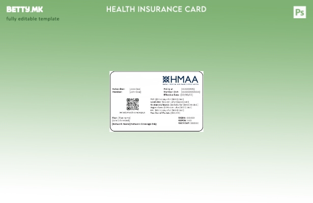 Модерен стил Шаблон за лична карта за здравствено осигурување на Хаваи